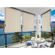 Store enrouleur extérieur aluminium beige manuel 120 cm xh 250