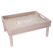 Table basse rectangulaire en bois naturel plateau cm40x30h6/18