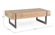 Table basse industrielle Garrett avec plateau en bois