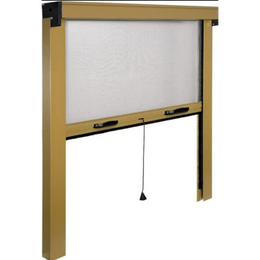 Moustiquaire à enrouleur vertical pour fenêtre en aluminium 140x170 cm avec maille en fibre de verre blanche