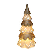 Sapin en céramique or blanc avec led cmø14h29