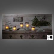Cintre en bois 8 places avec lanterne led cm60x30x1,8