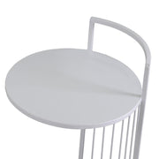 Table basse ronde en métal blanc cmø38h54-65