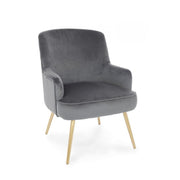 Fauteuil Clelia gris effet velours doré