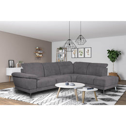 Canapé d'angle droit New York gris assise inclinable