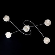 Light de plafond en fer chromé brillant avec verre blanc 5 lumières 98x5xh. 19 cm