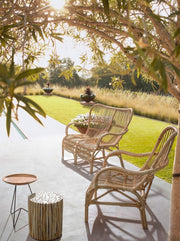 Canapé d'extérieur deux places en rotin CLARITA 119x83x h87 cm