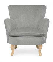 Fauteuil gris clair en tissu style vintage