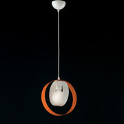 Suspension Cameretta de lustre en fer blanc orange une lumière de 25x H27 cm