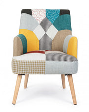 Fauteuil tissu patchwork Galatea