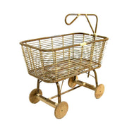 Berceau en rotin pour enfants avec roues en bois 97x57xh.43 - 79 cm