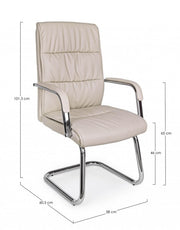 Fauteuil de bureau en éco-cuir Sydney Tortora avec accoudoirs