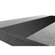 Table à manger couleur béton avec insert réversible noir ou blanc 138x80xh.74 cm