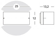 Applique en aluminium moulé sous pression avec diffuseur opalin - Hauteur de la lampe : 145mm - Puissance maximale : 60W corten