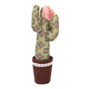 Cactus en tissu avec fleur verte rose ronde cmø11h27