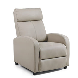 Fauteuil inclinable Desirè en similicuir gris tourterelle