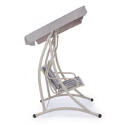 Rocking chair 2 places en acier Ivoire GRELY 145x120x h185 cm