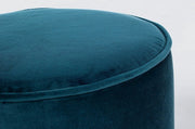 Ensemble pouf rond avec table bleue