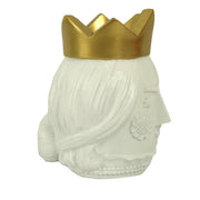 Porte-vase visage de reine en or blanc cm11x14h17