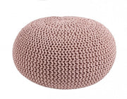 Pouf tressé rose meuble design cm 80