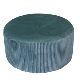 Pouf rond en velours vert sauge cm ø56h28