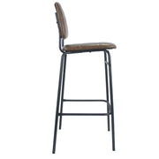 Tabouret Ross en éco-cuir rouille avec pieds noirs 106 cm x 43 cm x 45 cm
