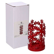 Porte-gobelet rond en métal flocon de neige rouge cm ø8h20