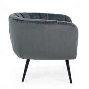 Fauteuil métal gris et velours Avril
