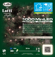 Chaîne Ruban ø6cm NTLG 1000 MiniLED Câble Vert 4+30,5m Lumières de Noël