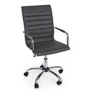 Fauteuil de bureau avec accoudoirs Perth gris foncé en éco-cuir