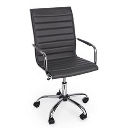 Fauteuil de bureau avec accoudoirs Perth gris foncé en éco-cuir