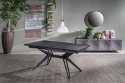Table extensible gris vintage - Matt Black 90 cm x 160-240 cm cm H. 76 cm