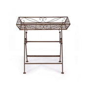 Table basse rustique en métal rectangulaire marron Melanie