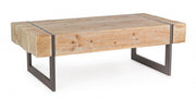 Table basse industrielle Garrett avec plateau en bois
