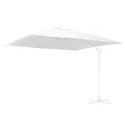 Parasol en aluminium avec mât latéral blanc 4x4 m