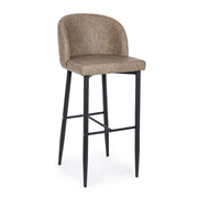 4x Tabouret de bar taupe en simili cuir style design