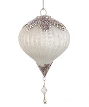 Pendaglio Fascinant en Verre Transparent Blanc Opale D120