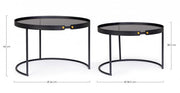 Set de 2 tables basses modernes noires Zeina