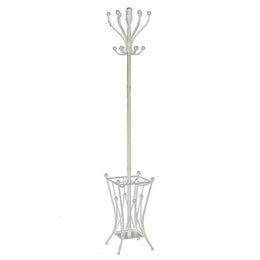 Porte-manteau blanc classique avec porte-parapluie carré cm 184 h