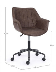 Fauteuil de bureau Joshua marron
