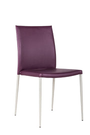 Chaise en similicuir violet 41,5x44x85h cm
