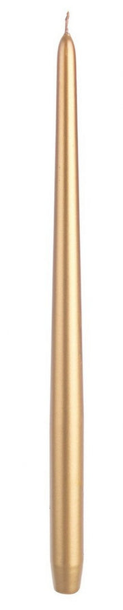 Lot de 6 Bougies Coniques Basiques Or 40cm