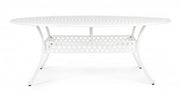Table de jardin ovale en aluminium blanc Ivrea 148x201 cm