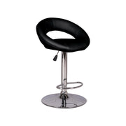 Tabouret en simili cuir noir 39x32x80/102h cm