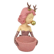 Femme en résine rose cm21x15,8h29,3