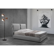 Lit double rangement Fiocco en tissu gris