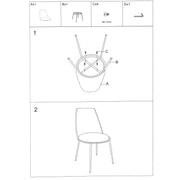 Velluto et métal chaise en métal Rotterdam Gray