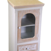 Vitrine Andorre armoire en bois 1 porte vitrée + 2 tiroirs cm40x30h100
