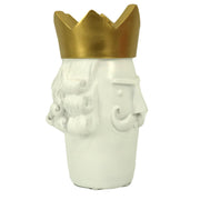 Porte-vase en résine king face doré et blanc cm14x13h23
