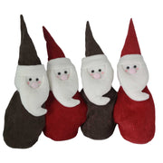 Arrêt de porte tissu Père Noël rouge marron cm38x8h32